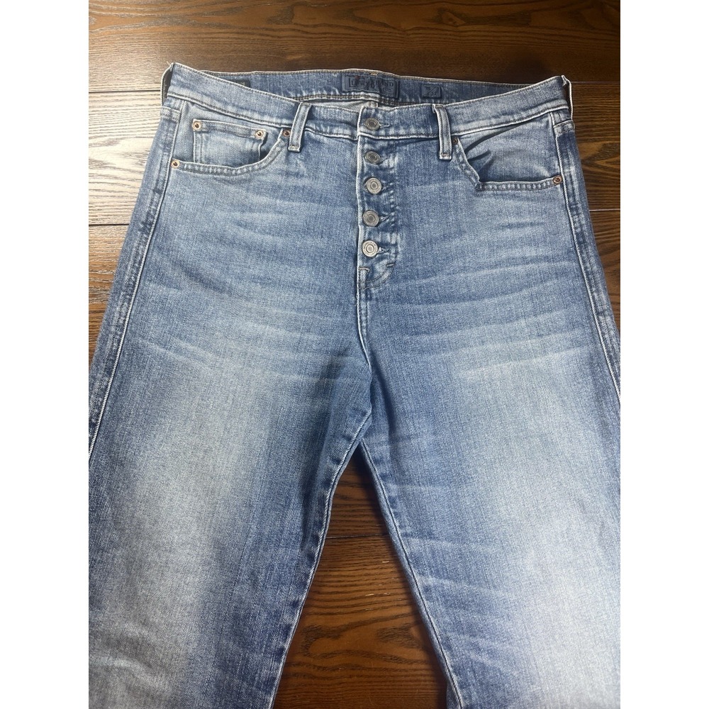Lucky Brand Candiani Women's Size 12/31 Button Fly Straight Blue Med Wash